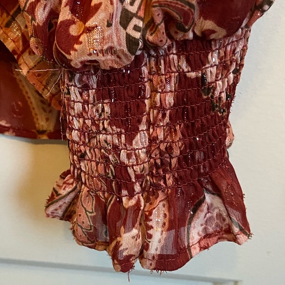 Rose & Olive Red Blouse Size L/Large - Picture 5 of 6